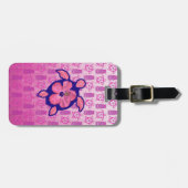 Hawaiian Honu Turtle en Hibiscus Bagagelabel (Voorkant horizontaal)