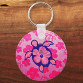 Hawaiian Honu Turtle en Hibiscus Sleutelhanger (Voorkant)