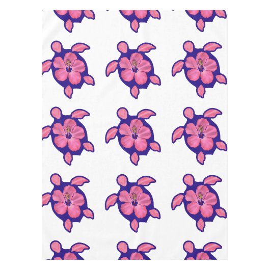 Hawaiian Honu Turtle en Hibiscus Tafelkleed (Voorkant)