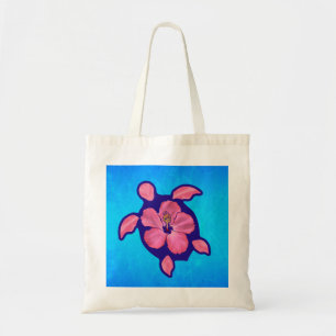 Hawaiian Honu Turtle en Hibiscus Tote Bag