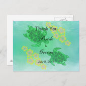 Hawaiian Honu Wedding Bedankt Briefkaart (Voorkant / Achterkant)