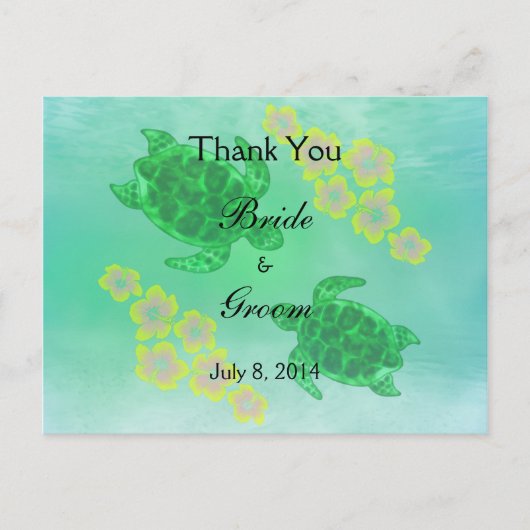 Hawaiian Honu Wedding Bedankt Briefkaart (Voorkant)