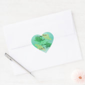 Hawaiian Honu Wedding Bedankt Hart Sticker (Envelop)