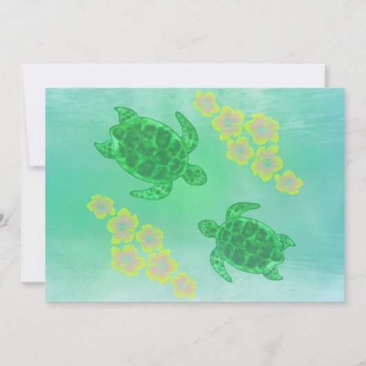 Hawaiian Honu Wedding Kaart (Achterkant)