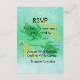 Hawaiian Honu Wedding RSVP Kaartje