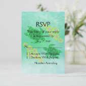 Hawaiian Honu Wedding RSVP Kaartje (Staand voorkant)