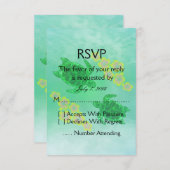 Hawaiian Honu Wedding RSVP Kaartje (Voorkant / Achterkant)