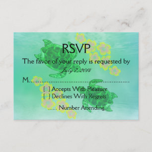 Hawaiian Honu Wedding RSVP Kaartje