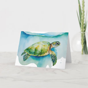 Hawaiian Honu Zee Schildpad Oceaan Waterverf Bedankkaart