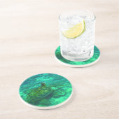 Hawaiian Honu Zee Turtle Zandsteen Onderzetter (Zijkant)