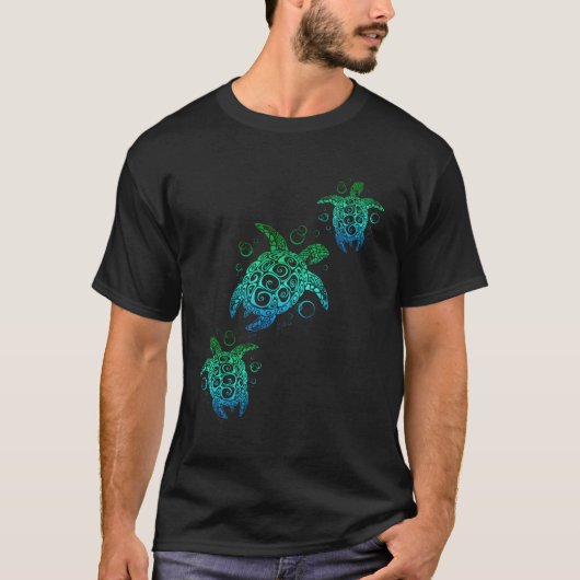 Hawaiian Honu Zee Turtles Beach T-shirt (Voorkant)