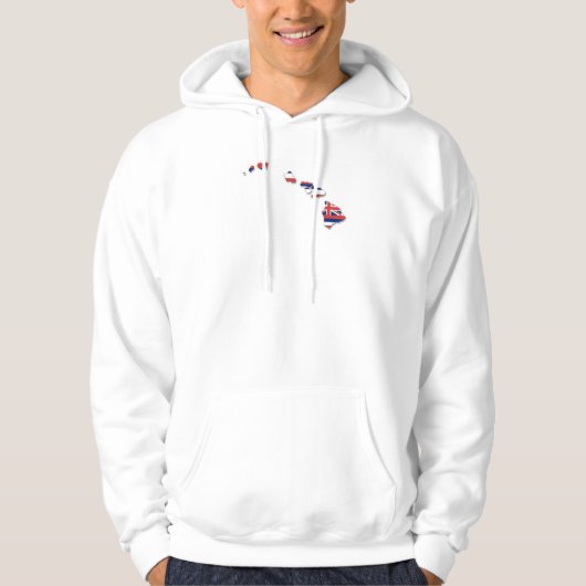 Hawaiian Hoodie - Hawaiian Islands & DanielsHawaii (Voorkant)