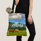 Hawaiian Horses in Dusk Kauai, Hawaiian Beach Bag Tote Bag (Dichtbij)