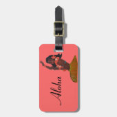 Hawaiian Hula Dancer Coral Bagagelabel (Voorkant verticaal)