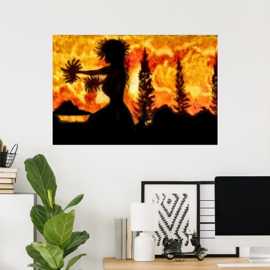 Hawaiian Hula Dancer Poster (Thuiskantoor)