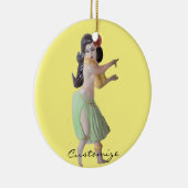 Hawaiian Hula Dancer Thunder_Cove Keramisch Ornament (Rechts)