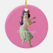 Hawaiian Hula Dancer Thunder_Cove Keramisch Ornament (Achterkant)