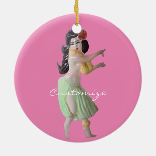 Hawaiian Hula Dancer Thunder_Cove Keramisch Ornament (Achterkant)