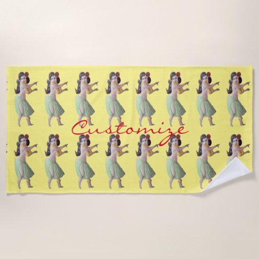 Hawaiian Hula Dancers Thunder_Cove Beach Towel Strandlaken (Voorkant)