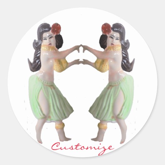 Hawaiian Hula Dancers Thunder_Cove Ronde Sticker (Voorkant)