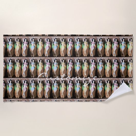 Hawaiian Hula Dancers Thunder_Cove Strandlaken (Voorkant)