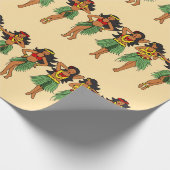 Hawaiian Hula Dancing Girls Aloha Cadeaupapier (Hoek)