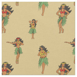 Hawaiian Hula Dancing Girls  Pattern Stof