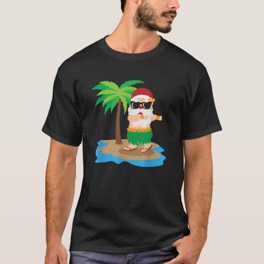 Hawaiian Hula Dancing Kerstman Kerstzomer T-shirt (Voorkant)