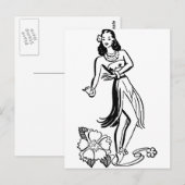 Hawaiian Hula Girl Briefkaart (Voorkant / Achterkant)
