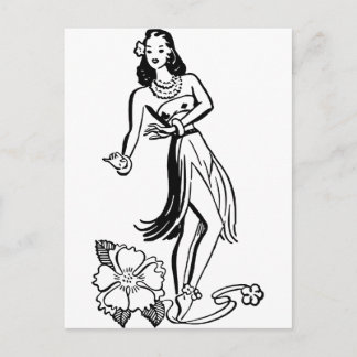 Hawaiian Hula Girl Briefkaart