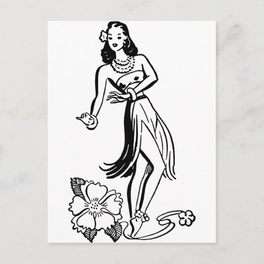 Hawaiian Hula Girl Briefkaart (Voorkant)