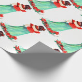 Hawaiian Hula Girl-kerstcadeaupapier Cadeaupapier (Hoek)