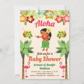 Hawaiian Hula Girl Luau Baby shower Uitnodiging (Voorkant)