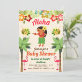 Hawaiian Hula Girl Luau Baby shower Uitnodiging (Staand voorkant)