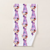 Hawaiian Hula Girl Paarse Bath Towel Set Bad Handdoek (Handdoek)