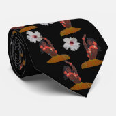 Hawaiian Hula Girl Tropische Hibiscus Stropdas (Opgerold)