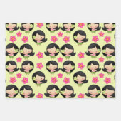 Hawaiian Hula Girl Wrapping Paper Set (Voorkant)