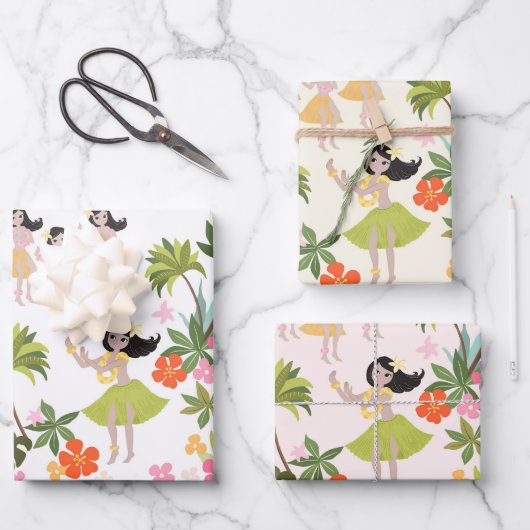 Hawaiian Hula Girls Wrapping Paper (Voorkant)