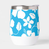 HAWAIIAN (HULA) HIBISCUS PATROON IN BLAUW (Links)