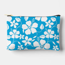 HAWAIIAN HULA (HIBISCUS) PATROON IN BLAUW