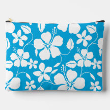 HAWAIIAN HULA (HIBISCUS) PATROON IN BLAUW
