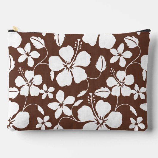 HAWAIIAN HULA (HIBISCUS) PATROON IN BRUIN ETUI (Voorkant)