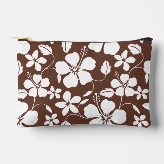 HAWAIIAN HULA (HIBISCUS) PATROON IN BRUIN ETUI (Voorkant)