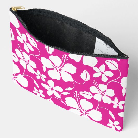 HAWAIIAN HULA (HIBISCUS) PATROON IN HEET ROZE ETUI (Open)