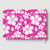 HAWAIIAN HULA (HIBISCUS) PATROON IN HEET ROZE GASTENBOEK (Achterkant)