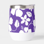 HAWAIIAN (HULA) HIBISCUS PATROON IN HET PAARSE (Links)