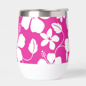 HAWAIIAN (HULA) HIBISCUS PATROON IN HETE ROZE (Links)