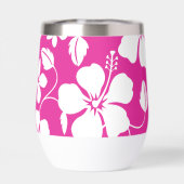 HAWAIIAN (HULA) HIBISCUS PATROON IN HETE ROZE (Achterkant)