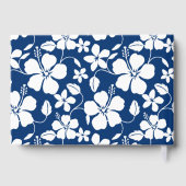 HAWAIIAN HULA (HIBISCUS) PATROON IN NAVY BLUE GASTENBOEK (Achterkant)