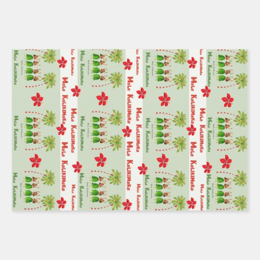 Hawaiian Hula kerstpapier Inpakpapier Vel (Voorkant 3)